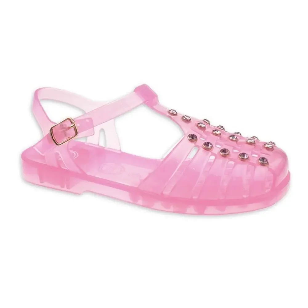 Wonder Nation Girls Pink Crystal Jelly Sandals Fisherman Shoes NWT Kid Size 3